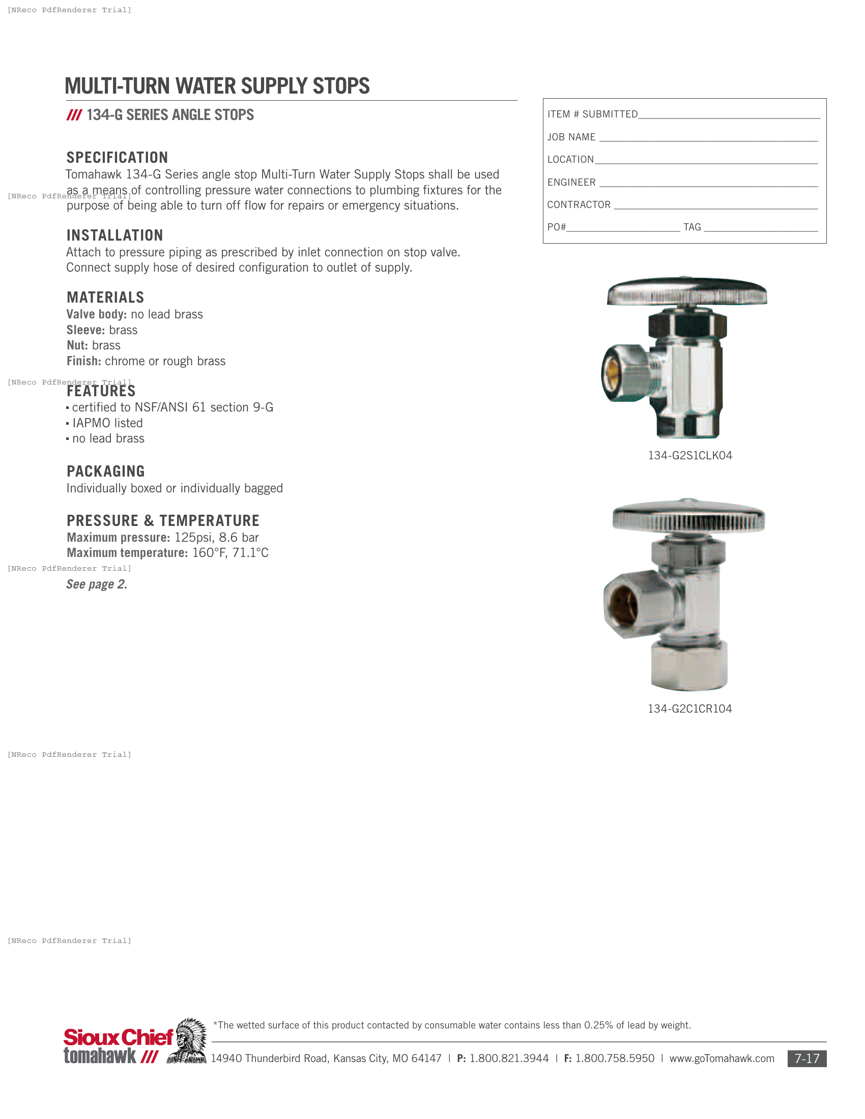 134 SERIES - MULTI-TURN SUPPLY STOP - SPEC SHEET.PDF Specification Document